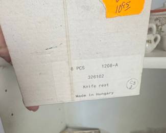 Crystal Knife Rests - Set of 8 - Made in Hungary - Diamond Cut Pattern