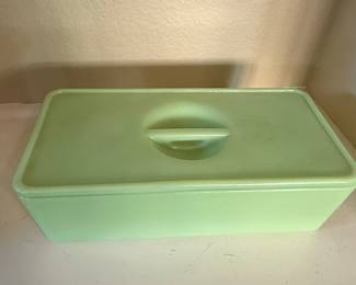 Vintage Fire-King Jadeite Loaf Pan with Lid