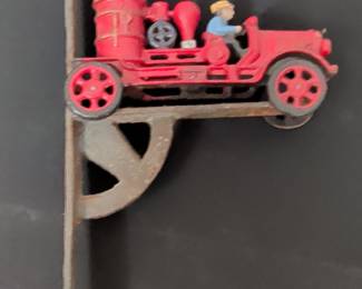 Hubley Cast Iron Fire Pumper Truck with Wall Mount