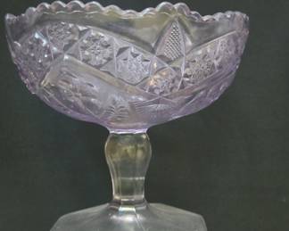 Amethyst Glass Imperial Star and File EAPG Compote