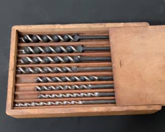Set of 7 RUSSELL JENNINGS Auger Bits in Wooden Case