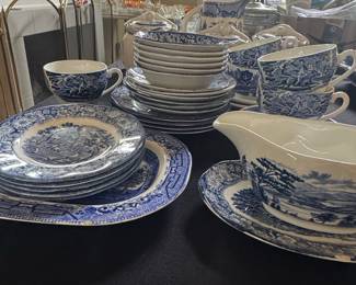 Liberty Blue "Monticello" Ironstone Dinnerware Set