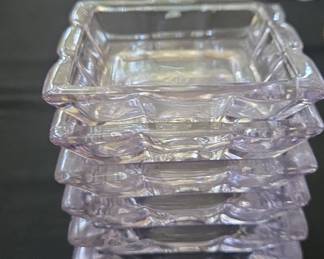 Vintage Purple Glass Square Dishes (Set of 6)