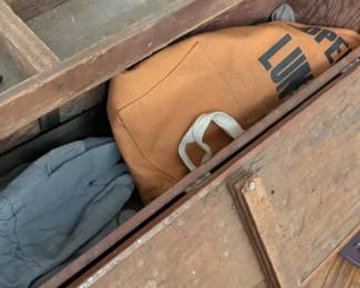 Vintage Wooden Carpenter's Tool Chest with Assorted Tools