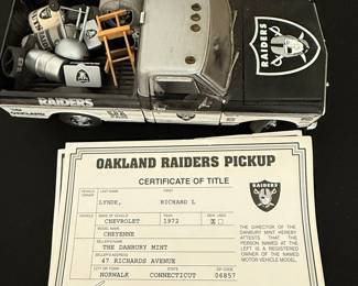 Oakland Raiders Chevrolet Cheyenne Pickup Truck Model with Certificate of Title