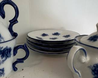 Flow Blue Porcelain Tea Set