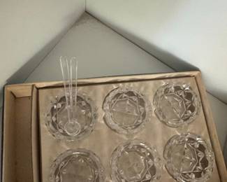 Lyor Crystal Glass Coasters Set with Holder