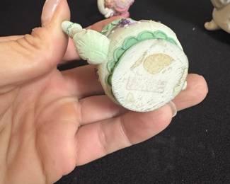 Miniature Teapot Figurine with Grapes and Pastel Trim