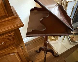 Vintage Mahogany Adjustable Lectern Stand