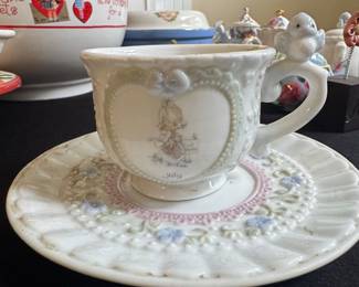 Precious Moments "July" Teacup and Saucer Set 1994