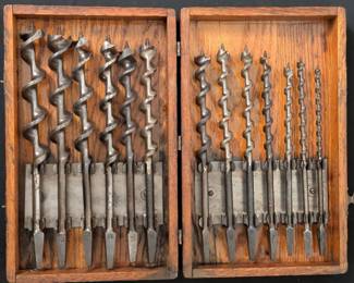 Vintage IRWIN Auger Bit Set in Wooden Case