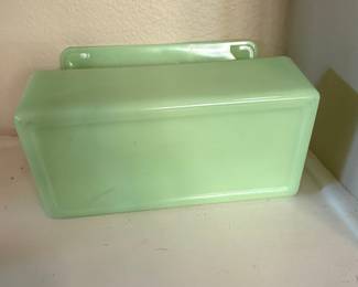 Vintage Jadeite Fire King Philbe Refrigerator Dish with Lid