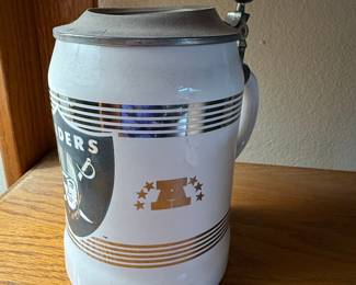 Las Vegas Raiders Ceramic Stein with Pewter Lid and AFL Logo