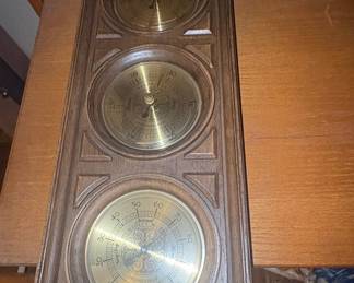 Springfield "1702" Barometer, Thermometer, and Hygrometer Set in Wooden Case