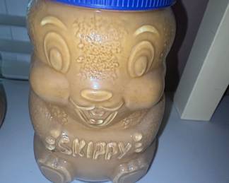 Vintage Skippy Peanut Butter Bear Ceramic Jar