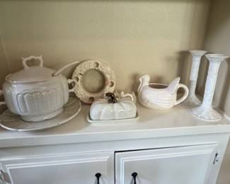 White Ceramic Farmhouse Animal & Seasonal Decor Set