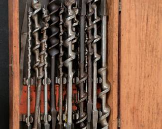 Set of 13 IRWIN Auger Bits in Original Wooden Box