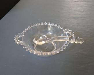Imperial Glass Candlewick Relish Dish with Spoon