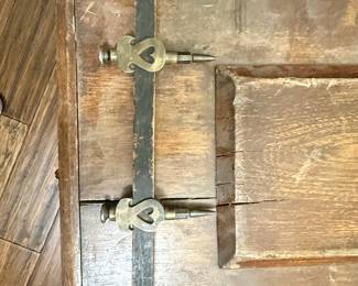 Antique Wooden Chest with Heart-Shaped Brass Latch