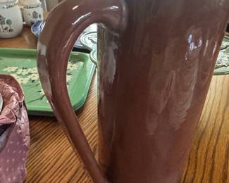 Brown Glazed Ceramic Pitcher