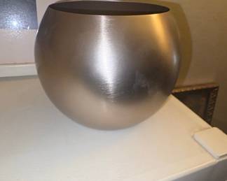 Brushed Stainless Steel Sphere Vase