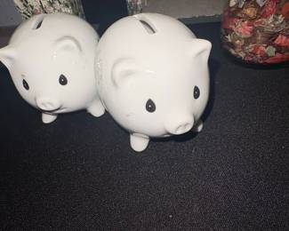Ceramic Piggy Banks with Animal Decorations