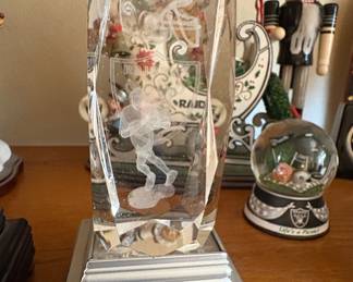 Las Vegas Raiders Crystal Football Trophy