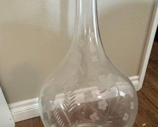 Etched Glass Decanter with Stopper