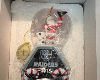 Oakland Raiders 2015 Gingerbread House Christmas Ornament