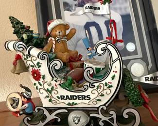 Danbury Mint Las Vegas Raiders Christmas Sleigh Figurine