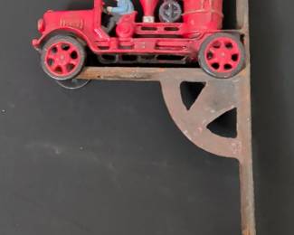 Hubley Cast Iron Fire Pumper Truck with Wall Mount