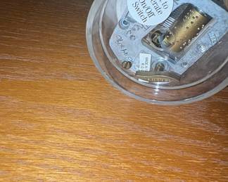 Glass Music Box with Embroidered Lid