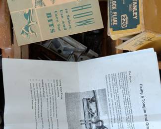 Antique Wooden Tool Chest with Assorted Hand Tools