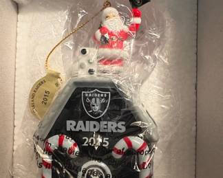 Oakland Raiders 2015 Santa Gingerbread House Christmas Ornament