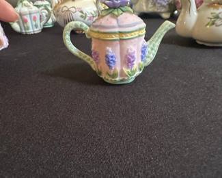 Miniature Hyacinth Teapot Figurine