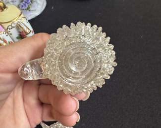 Vintage Clear Hobnail Glass Teapot and Creamer Set