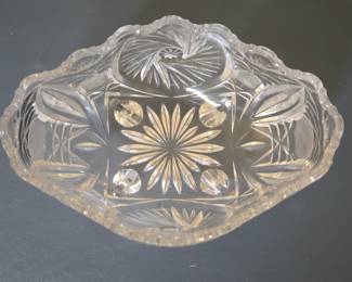American Brilliant Period Cut Glass Footed Bowl