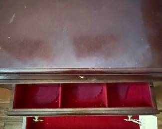 Vintage Wooden Jewelry Box with Drawers