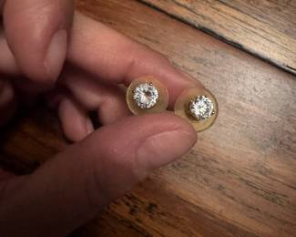 Bezel Set Round Cubic Zirconia Stud Earrings