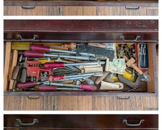 Vintage Carpenters Tool Chest with Assorted Woodworking Tools