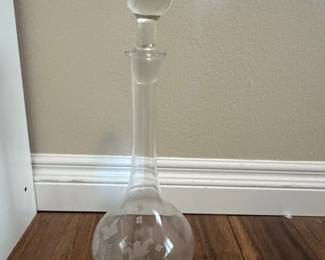 Etched Glass Decanter with Stopper