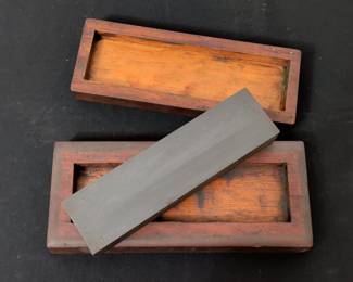 Vintage Whetstone with Wooden Box
