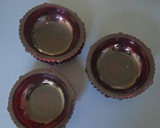 Avon 1876 Cape Cod Ruby Red Glass Berry Bowls