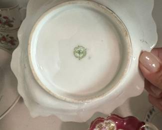 Antique Nippon Hand Painted Porcelain Serving Dish with Floral Motif and Gold Trim