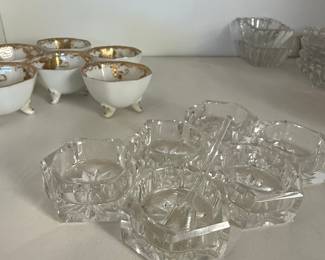 Set of 7 Crystal Salt Cellars