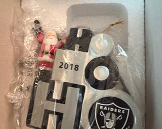 Las Vegas Raiders "HO HO HO" Christmas Ornament 2018