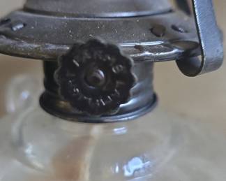 Antique "Made in France" Finger Oil Lamp with Faceted Base