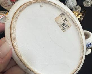 Blue Floral Porcelain Tea Set with Tray