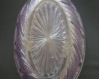 Amethyst Glass Oval Serving Dish