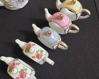 Cracker Barrel Miniature Teapot Napkin Rings Set
